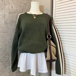 Preppy Green & White Striped Club Room Crewneck